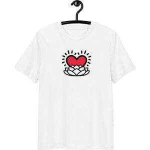 Rebirth of Love T-shirt - Unisex - 100% Biologisch Katoen - Wit - Maat S | Pop Art T-shirt| Mindfull T-shirt| By BitPopArt| Love T-shirt| Zomer T-Shirt| Mindfull Kleding| Liefde T-shirt