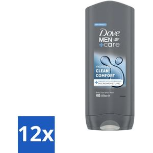 Dove Douchegel Men+ Care Clean Comfort 400 ml - Voordeelverpakking - 12 stuks