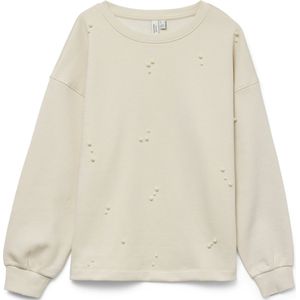 Vero Moda - Vmfatilda - Sweatshirt - Beige - Ronde Hals - 2/4 Mouwen