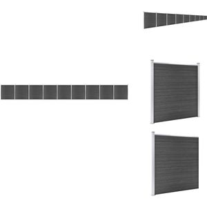 vidaXL Hekpaneel - Hekpanelen - Hekpanelenset - Hekpanelensets - Schuttingpanelenset 1564x186 cm HKC zwart