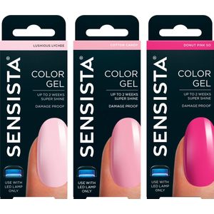 Sensista Think Girly Pink Set - Color Gel - Gellak Voordeelset - Roze - Gel nagellak voor LED lamp - 3 stuks