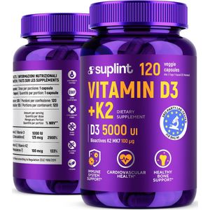 Suplint - Vitamine D3 + K2 - 125 µg/100 µg - 120 Capsules