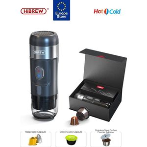 Hibrew 3-in-1 Draagbare Mini-Espressomachine - Multifunctioneel Koffiezetapparaat - Handbediende Koffiemachine - Compatibel met Dolce Gusto/Nespresso Capsule en Gemalen Koffie koffie in de auto