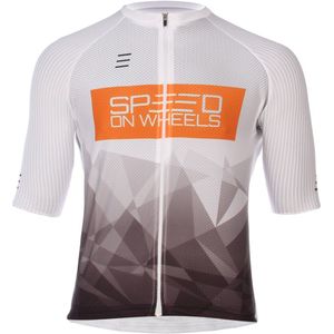 Speed on Wheels - wielershirt Elite, wit/oranje -