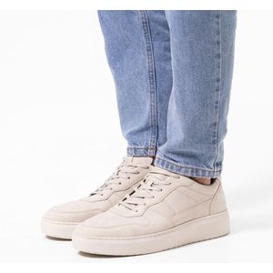 Manfield - Heren - Beige nubuck sneaker - Maat 44