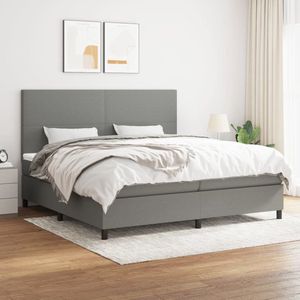 The Living Store Boxspringbed - Comfort - Bed - 203 x 200 x 118/128 cm - Donkergrijs