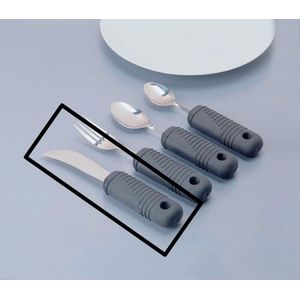 Sure Grip - Buigbaar Bestek - Kantelmes - Vaatwasbestendig - Zacht Rubberachtig Handvat