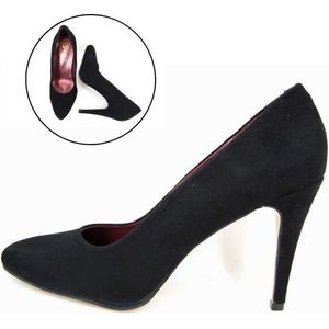 Stravers - Maat 34 Stiletto Hakken Chic Zwart Suede. Kleine Maten Pumps Hoge Hak