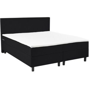 Nessa® - 120x210 Boxspring Rolene Zwart - Complete Boxspring - Inclusief Topper