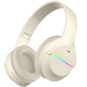 KINSI Draadloze Gaming Headset met RGB-Verlichting - koptelefoon meisje - Bluetooth Hoofdtelefoon voor Gamen & Sport,kaki