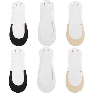 Allecto plus - Dames No Show sokken, 3 paar, onzichtbare hiel sokken voor slingback en hoge hakken