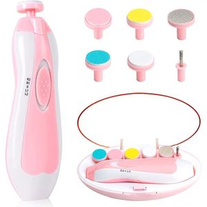 Baby Nagelvijl - Handige Opberg Doos - Baby Nagelknipper - Elektrische Nagelvijl - Baby Nagelverzorging - Slapend Knippen - Baby Nageltrimmer - Baby Nagelset - Ook Voor Volwassenen - Roze