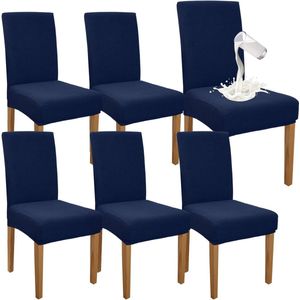 Premium waterdichte stoelhoezen voor eetkamerstoelen, set van 6, elastische hoge achterkant stoelhoezen voor eetkamer, afneembare stoelbescherming voor keuken, feest, hotel (set van 6,