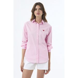 Felix Hardy - Overhemd - Roze - Poplin Katoen - Lange Mouw Dames