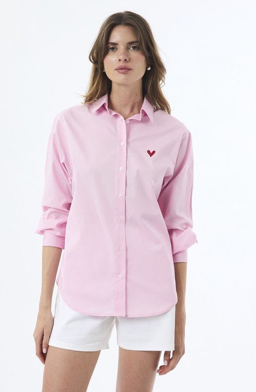 Felix Hardy - Oversize Blouse - Poplin Katoen - Lange Mouw - Dames - Roze