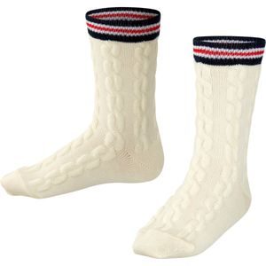 FALKE - Preppy Cable - Wol Sokken - Wit - Maat 31-34