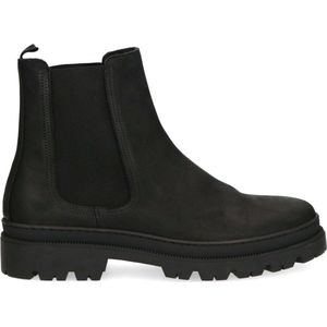 Manfield Leren Chelsea Boots Zwart