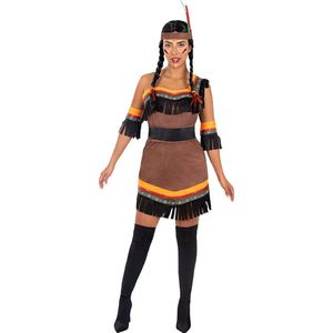 Funidelia | Deluxe Indiaanse kostuum voor vrouwen  Indianen, Cowboys, Western - Kostuum voor Volwassenen Accessoire verkleedkleding en rekwisieten voor Halloween, carnaval & feesten - Maat XXL - Bruin