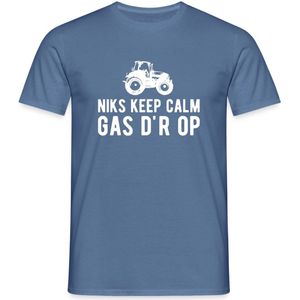 Niks Keep Calm Gas D'r Op Tractor T-Shirt Heren