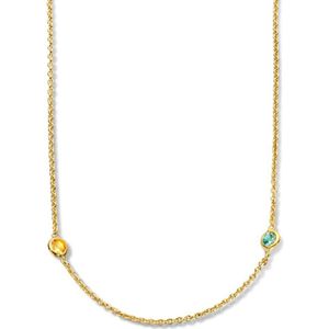 Ketting - Geelgoud - 925 Zilver - Gekleurde Zirkonia
