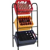 Practo Home - Krattenrek - Gelakt staal - 3 kratten - Zwart