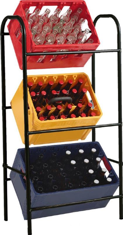 Practo Home - Krattenrek - Gelakt staal - 3 kratten - Zwart