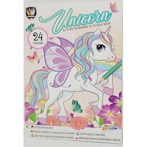 Grafix kleurboek met stickers en glitters - Unicorns of Zeemeerminnen variant