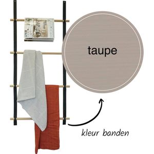 Wandladder 57cm  - Taupe Leer / rondhouts-s by Handles and more & Woetwurm