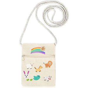 6 stuks stoffen tassen om te schilderen voor kinderen 18 x 16 cm beige doe-het-zelf schoudertas nektas om te versieren