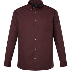Boston Park Boston Park - Heren - Boston Park overhemd lange mouwen minimalistisch motief - Donker rood - Maat 3XL