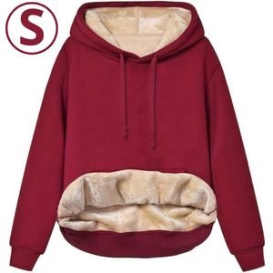 Bovista Hoodie Deken - Warme Trui Dames - Truien Dames - Fleece Trui - Winter - Wollen Trui Dames - Deken Met Mouwen - Hoodie Blanket - Rood - Maat M