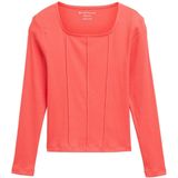 Tom Tailor Geribd shirt met lange mouwen en vierkante halslijn