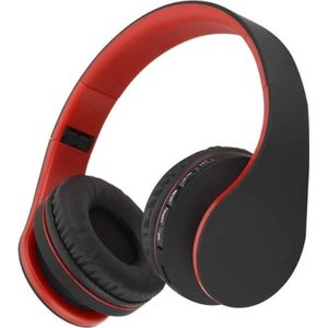 StayPowered Bluetooth Koptelefoon - HiFi Geluid voor Een Ongekende Muziekbeleving - Draadloos of Bekabeld - Ingebouwde Microfoon - Micro-SD en FM-Radio - Comfortabele Memory Foam Oorkussens - Zwart/Rood - Levering Sneller dan Aangegeven!