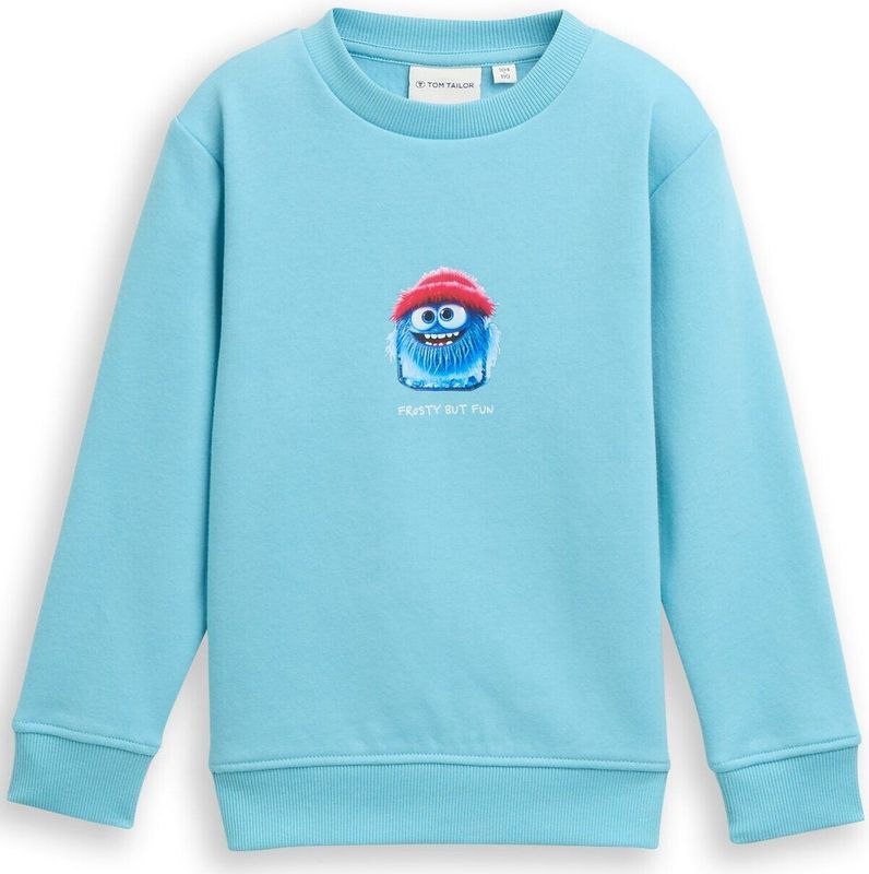TOM TAILOR - Sweatshirt - Blauw - Lichtblauw - Rood - Wit