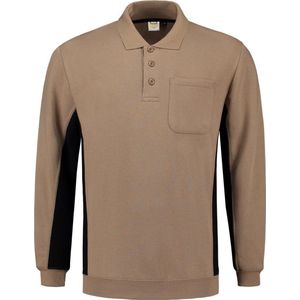 Tricorp Polosweater Bi-Color - Workwear - 302001 - Khaki-Zwart - maat XS