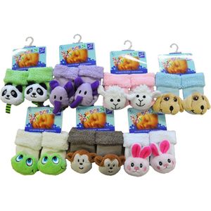 Sokjes 0 tot 6 maanden - 6 figuurtjes - 90% hoogwaardige katoen - baby cadeau sokken - newborn