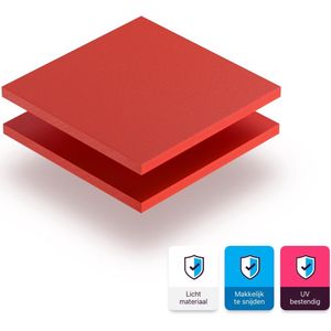 Geschuimd PVC plaat 3 mm dik - 60 x 30 cm - Rood