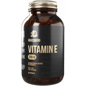 Grassberg Vitamin E 200 IU (60 Caps) Unflavoured - Vitaminen, mineralen & gezondheid - Vitaminen