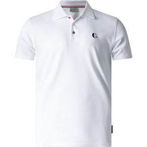 Gentlemen - luxe heren piqué poloshirt - korte mouw - wit - maat M