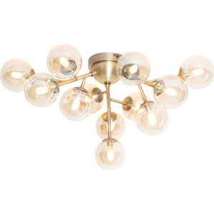 QAZQA bianca - Art Deco Plafondlamp - 12 lichts - Ø 60 cm - Brons - Woonkamer | Slaapkamer | Keuken