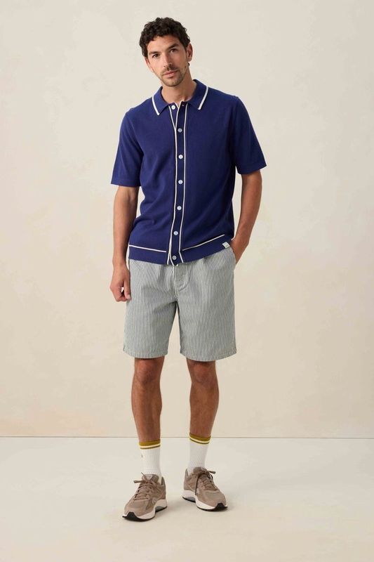 Sissy-Boy - Donkerblauw - Gebreide Polo - Korte Mouwen - Katoen