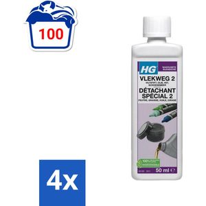 HG - Wasruimte - Vlekweg 2 - Biologisch Afbreekbaar - 50 ml - Voordeelverpakking - 4 stuks