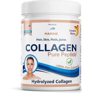 Swedish Nutra- Collageen Marine  poeder Pure Peptide 10000 MG- Haar- Huid- Nagel- Gewrichten