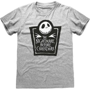 Nightmare Before Christmas - Box Logo T-Shirt Heather Grey-S