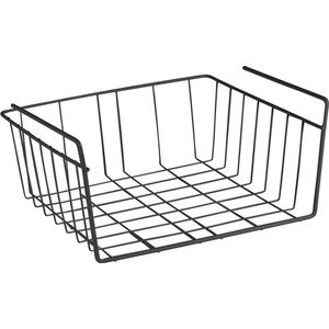 Metaltex - Hangmand 30 cm - Zwart - Metaal - Onder Plank - Ruimtebesparende Opberger