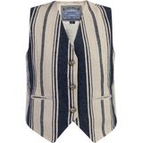DreiMaster - Waistcoat - Donker Marineblauw - Dames - Gebroken Witte Strepen