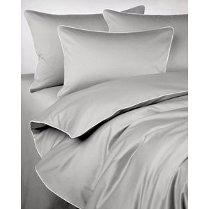 Maro Home Satine Katoen Beddengoed 180x200cm Lichtgrijs met Witte Rand