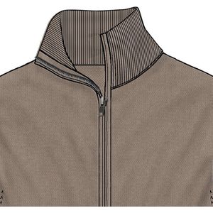 Pullover met rits wol viscose noce