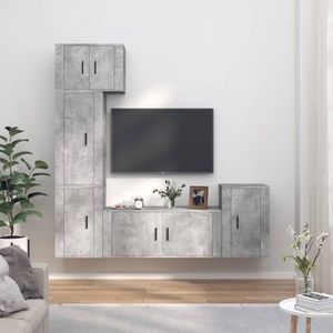 The Living Store TV-meubelset betongrijs - 4-delig - 57x34.5x40 cm / 100x34.5x40 cm / 2x 40x34.5x60 cm / 40x34.5x80 cm