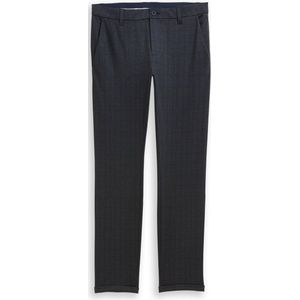 TOM TAILOR Heren Jersey Travis Slim Fit Chino Broek, 39145 - Navy Tonal Check, 28W / 36L